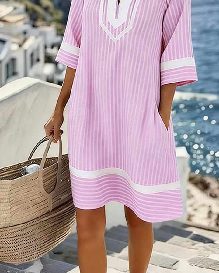 Klara | Vestido ligero a rayas con escote en V