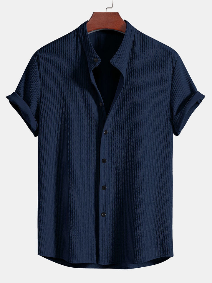 Porto Cervo Camisa de Punto Texturizado - Ajuste Moderno, Estilo Premium