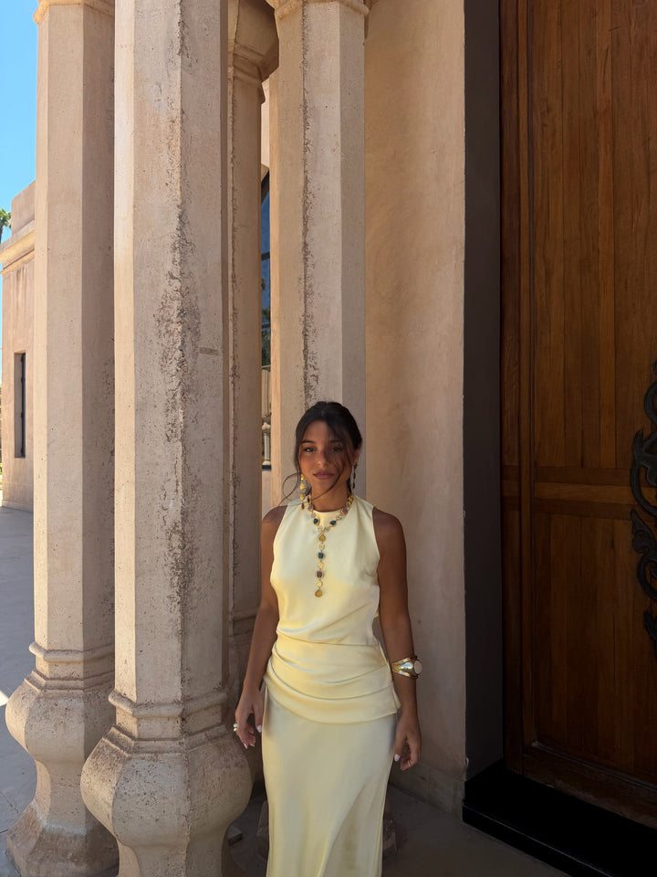 Medina Dress in Light Yellow - Shipping/Envio 24/06 to 30/06