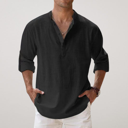Camisa de lino Capri de verano: comodidad ligera y aireada para días soleados