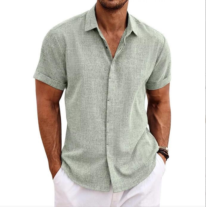 Camisa de lino de Miami de manga corta - Comodidad ligera y transpirable