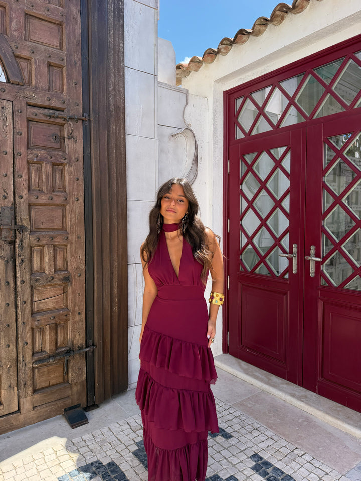 Manila Dress in Burgundy - Shipping/Envio 22/06 to 26/06