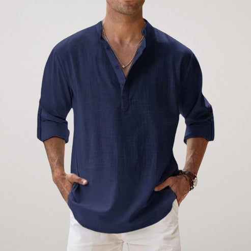 Camisa de lino Capri de verano: comodidad ligera y aireada para días soleados