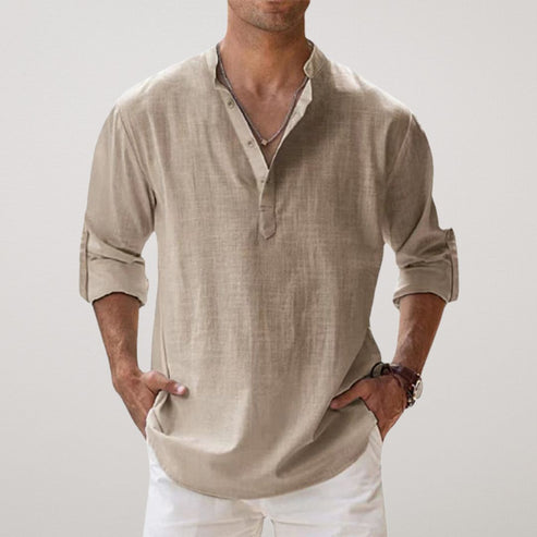 Camisa de lino Capri de verano: comodidad ligera y aireada para días soleados