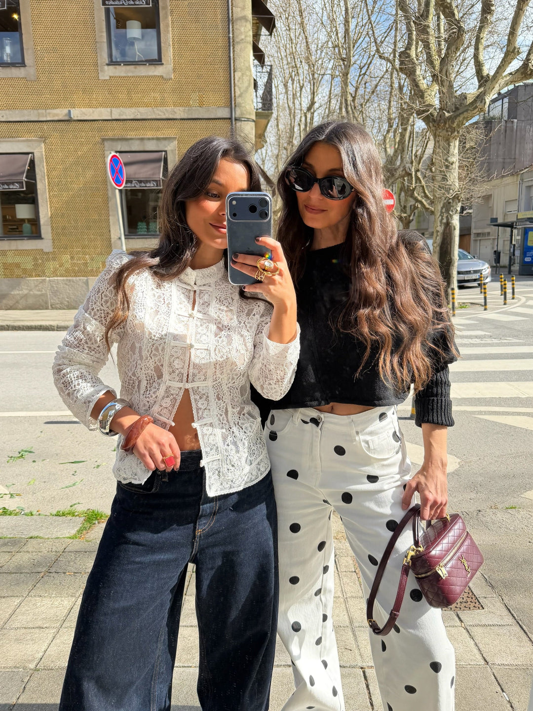 Polka Dot Wide Leg Trousers