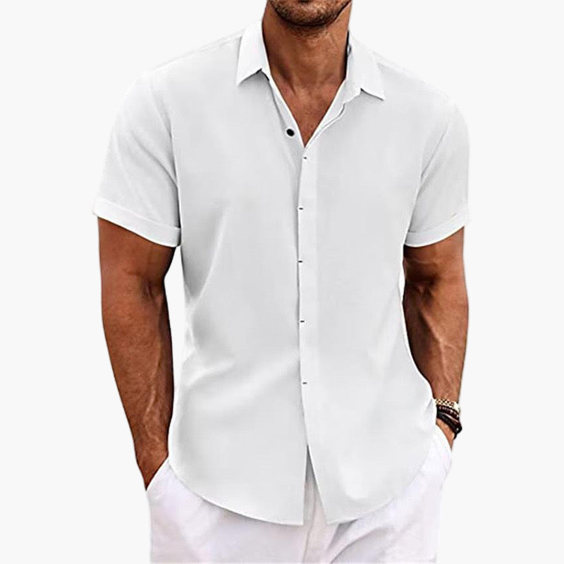 Camisa de lino de Miami de manga corta - Comodidad ligera y transpirable