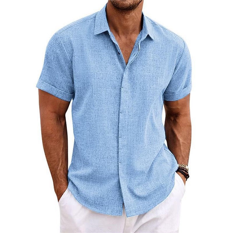 Camisa de lino de Miami de manga corta - Comodidad ligera y transpirable