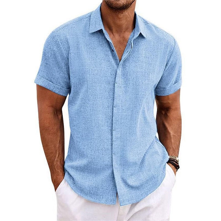 Camisa de lino de Miami de manga corta - Comodidad ligera y transpirable