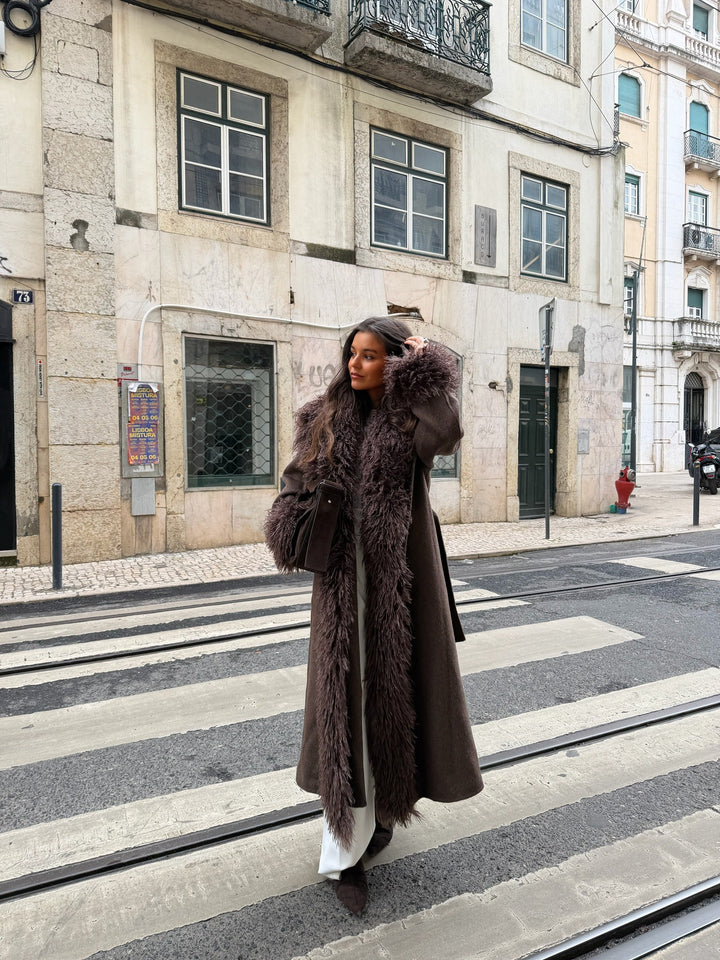 Ophelia Wool Coat in Brown