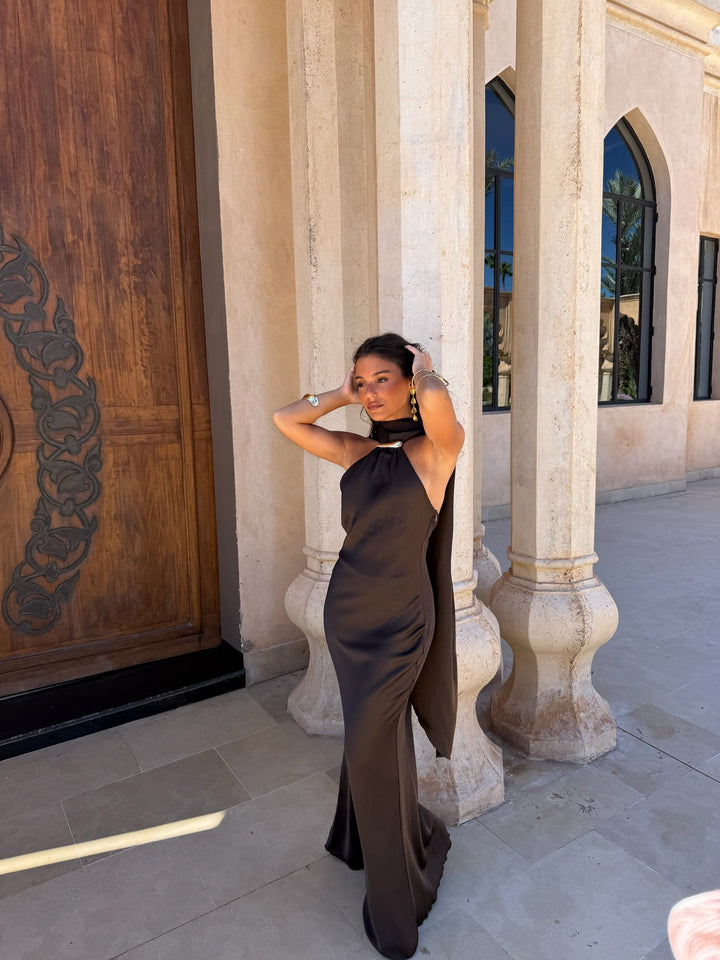 Safira Dress in Brown - Shipping/Envio 10/06 to 17/06