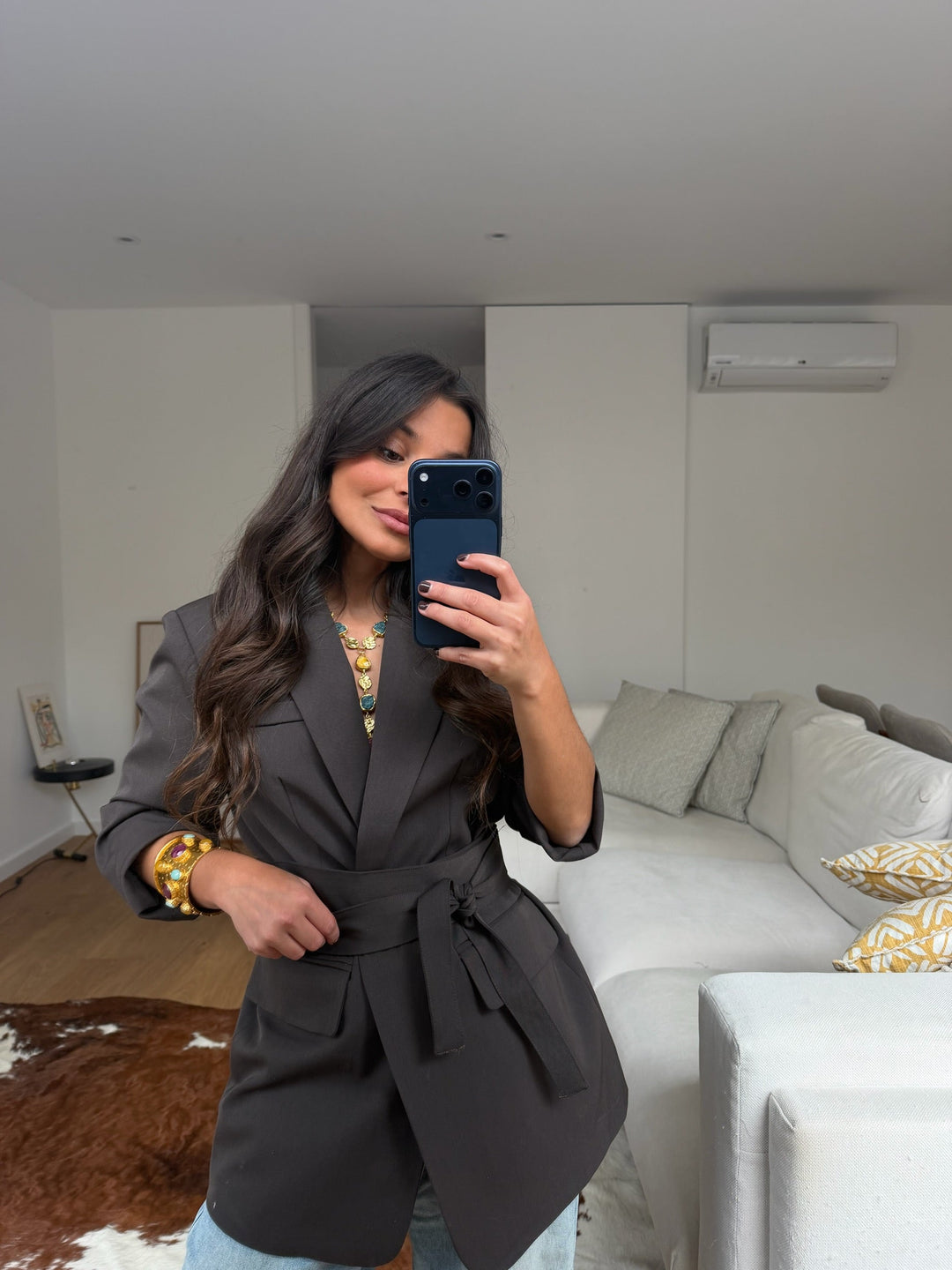 Must-have Belted Blazer in Chocolate