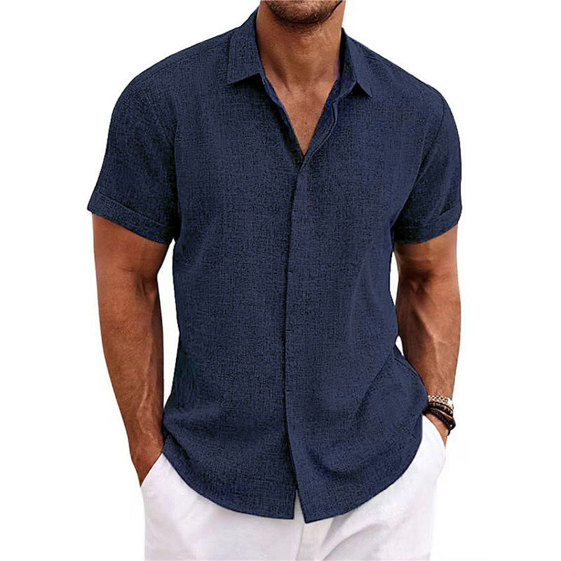 Camisa de lino de Miami de manga corta - Comodidad ligera y transpirable
