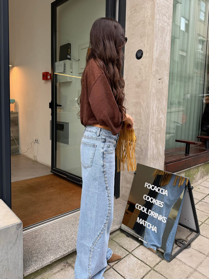 Statement Studded Denim Jeans