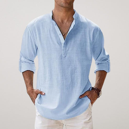 Camisa de lino Capri de verano: comodidad ligera y aireada para días soleados