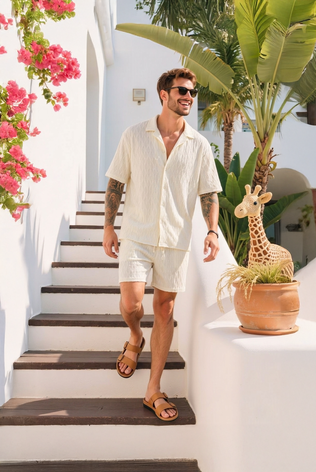 Conjunto de outfits de verano inspirado en Mykonos