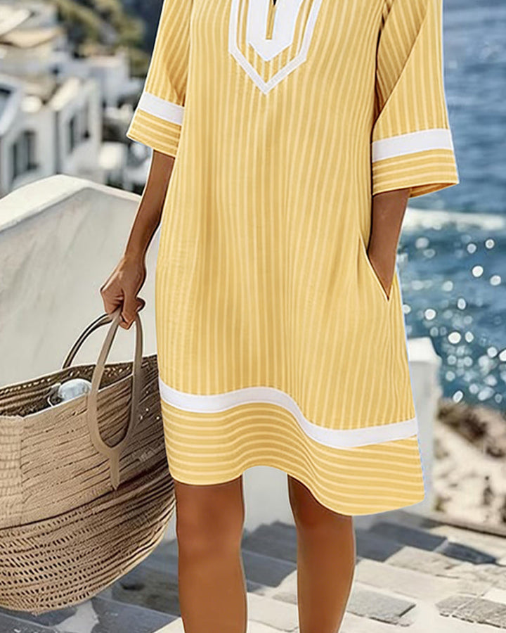 Klara | Vestido ligero a rayas con escote en V
