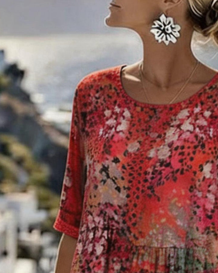 Paula | Vestido midi floral suelto y ligero